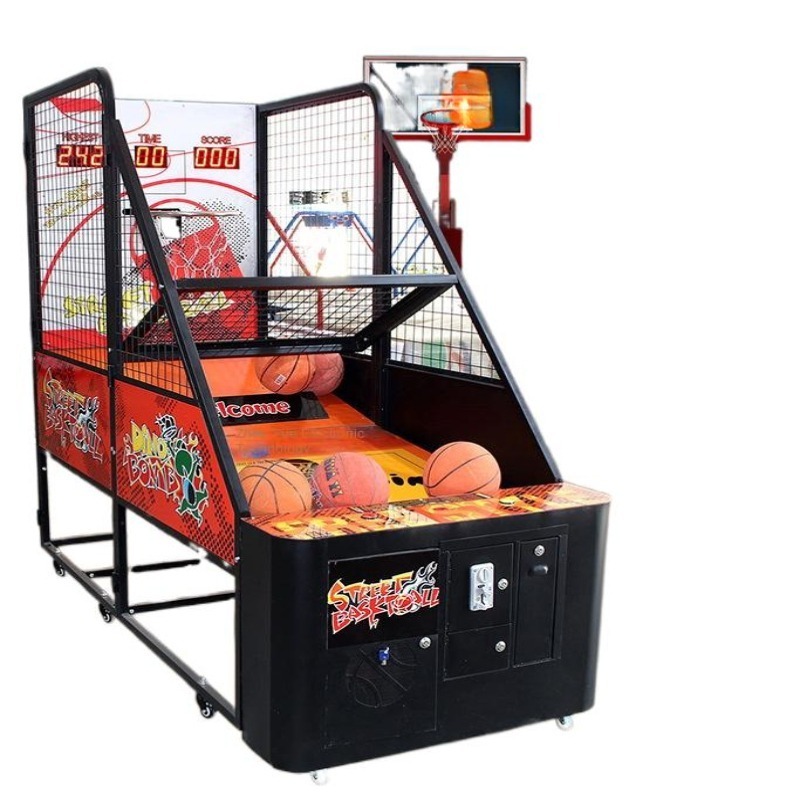 Pop Street Fold Arcade Basketball Game Machine with Coin Operated Lottery Ticket Redemption for Indoor Playground