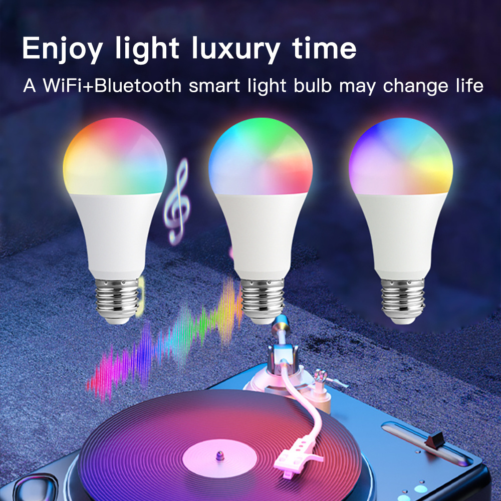 Smart Home Light Bulbs 10W Rgb+W+C Support Tmall Genie/Alexa/Googlehome/Voice Control System Smart Bulb Wifi Tuya Smart Led Bulb