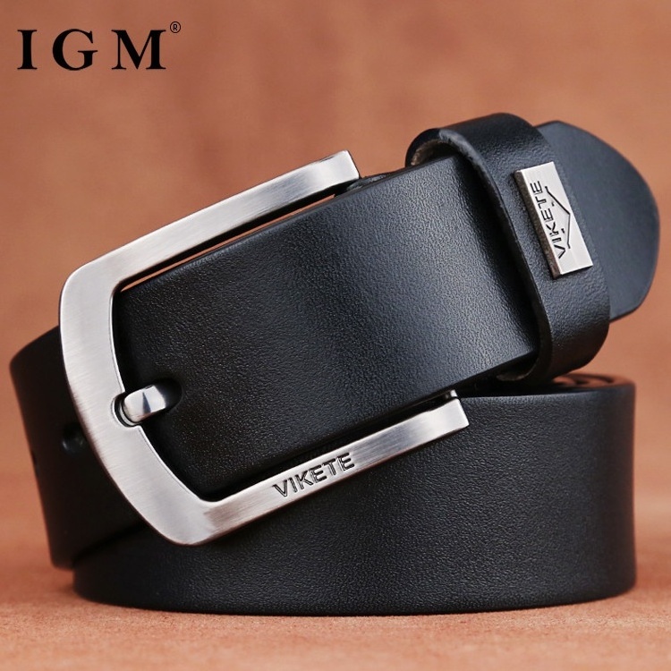 Premium Quality Stock Black Embossed Logo Casual Italian Top Cow Full Grain Genuine Leather Belts For Men