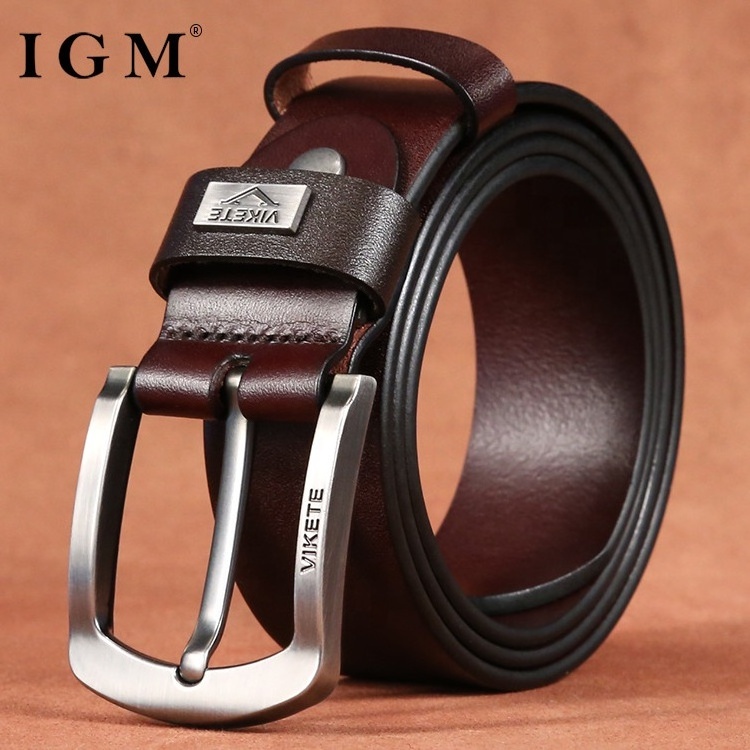 Premium Quality Stock Black Embossed Logo Casual Italian Top Cow Full Grain Genuine Leather Belts For Men