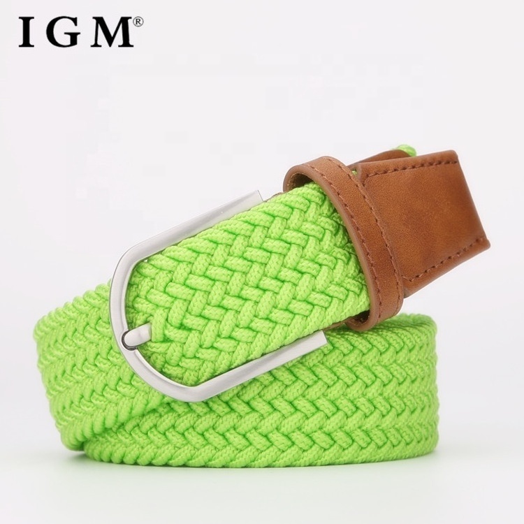 IGM Brand wide leather woman braided belt fashion belt for ladies