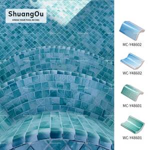 Outdoor Scenery Pool Various Color Glazed Ceramic Corner Edge Tile Trim Corner Supplier Pool Tile Trim Corner Edge