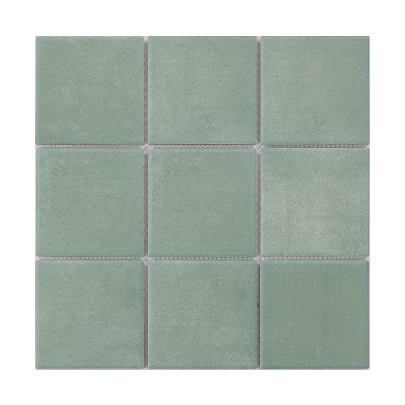 4x4 inch square injek green stone look unglazed porcelain for bathroom wall shower floor swimming pool non slip tile