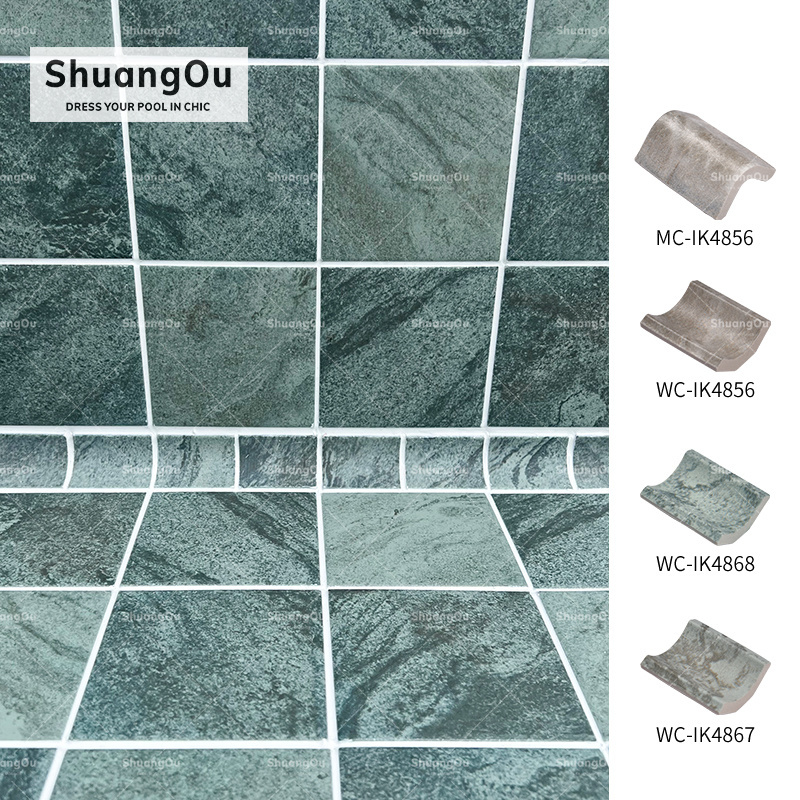 Wholesale Round Corner Tiles Swimming Pool Bathroom Wash Room Accessories Ceramic Tile Trim Curved Edge Tile