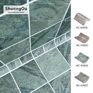 Shuangou Swimming Pool Accessory Ceramic Tile Trim Corner Edge Bathroom Wash Room Pool Edge Corner Tiles