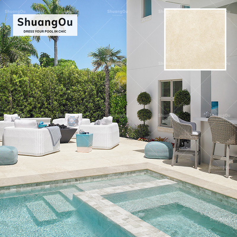 2cm Full Body Anti Slip Outdoor Paver Tile 600X600Mm Garden Pool Spa Glazed Porcelain Floor Tile