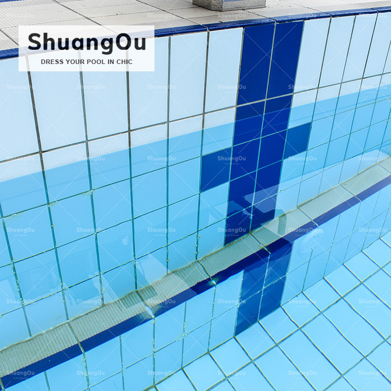 115X240mm Ceramic Coping Tile For Pool Edge Garden Floor Ceramic Tiles Glazed Bullnose Finger Swimming Pool Grip Tiles