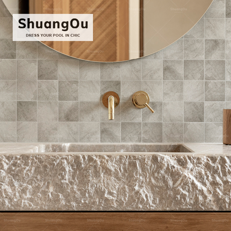 300X300mm Bathroom Design Ceramic Mosaic Wall Tile Restaurant Kitchen Backsplash Inkjet Stone Printing Texture Mosaic Tile