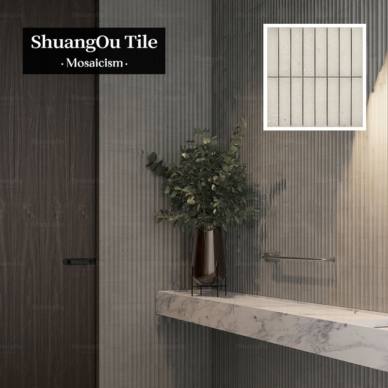 Marble Mosaic with Cement Terrazzo Series Pool Tile Porcelain Factory Direct Kitkat Finger Mosaic Tile