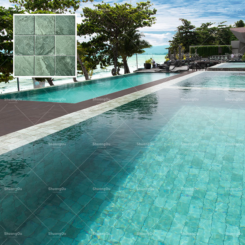 Wholesale OEM Mosaic Glazed Marble Look Slab Tile Wood Floor Tile Outdoor Swimming Pool Tiles