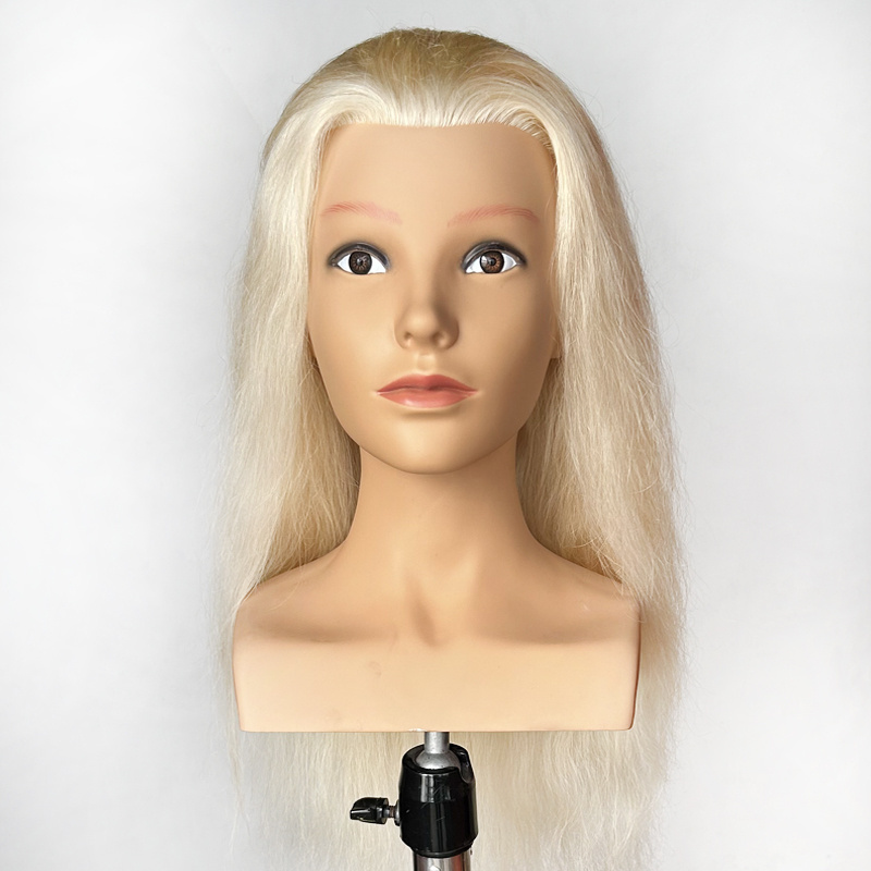 Wholesale Training Mannequin Head with Shoulder Head Practice Human Hair training doll head for hairdresser human hair