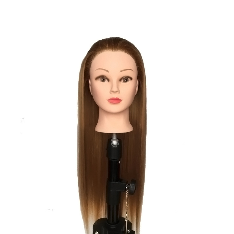 26 Inch long Fiber Hair Manikin Head Styling Hairdresser With Mannequin Head Hairdressing Blonde Hair Doll Wig Training Heads