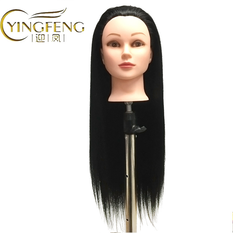 Synthetic Hair Curled Cutting Braids Practice Hairdressing Mannequin Dolls Styling Professional Barber Training Head