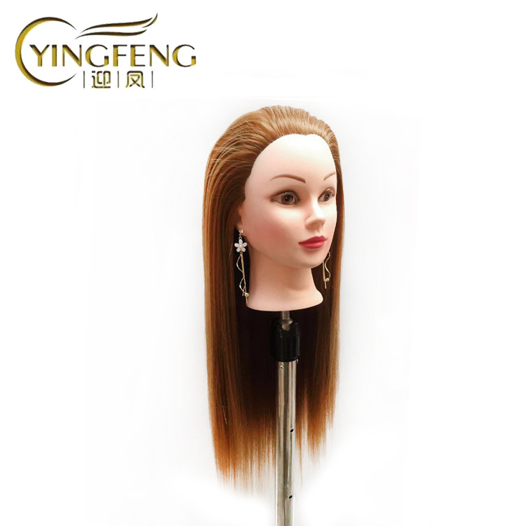 26 Inch long Fiber Hair Manikin Head Styling Hairdresser With Mannequin Head Hairdressing Blonde Hair Doll Wig Training Heads