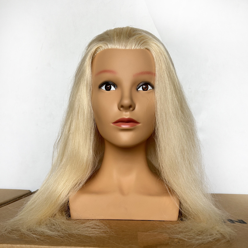 Wholesale Training Mannequin Head with Shoulder Head Practice Human Hair training doll head for hairdresser human hair