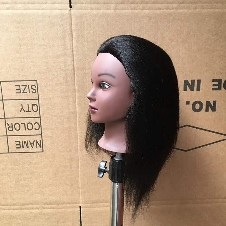 Cheap human hair Afro Training Hair Styling Head Cosmetology Manikin Mannequin Head Hairdresser Manikin Doll Head