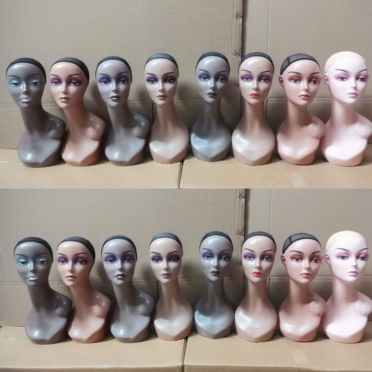 Cheap Realistic Female Manikin Mannequin Head for Wigs Display Hat With Long Neck Mannequin Head