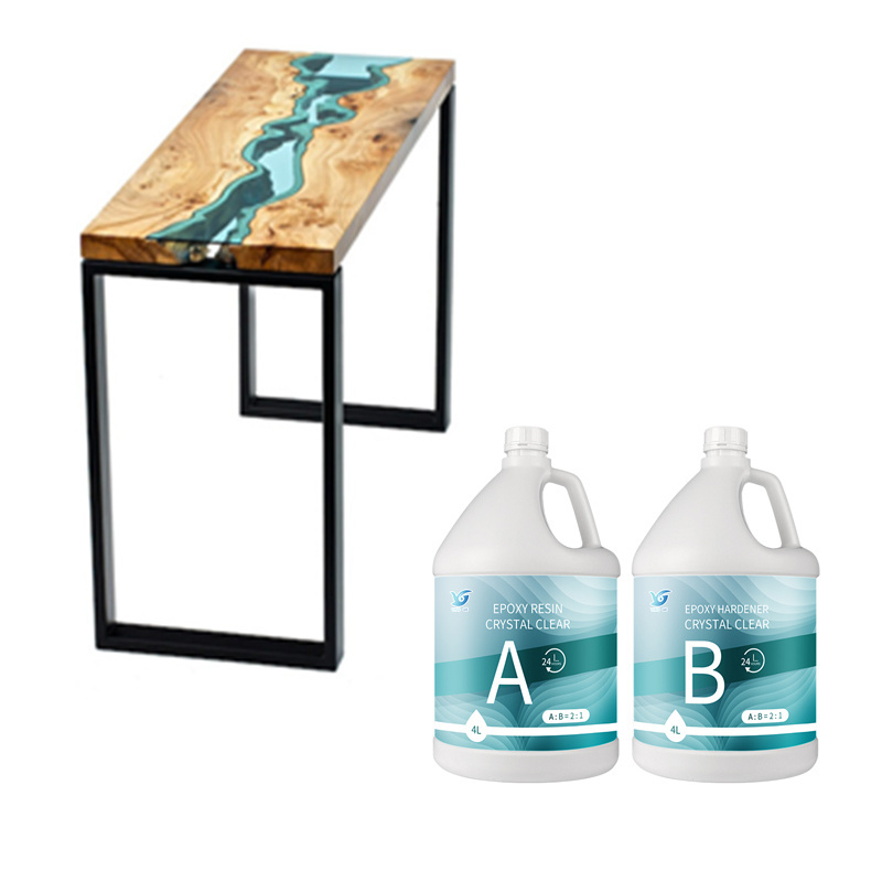 Sanitary epoxy resin crystal clear AB glue and hard transparent 2:1 epoxy resin  1kg tables wood resina epoxica