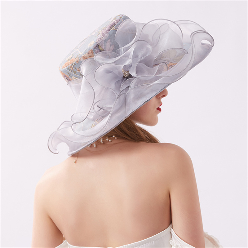 Wholesale Wide Brim Adjustable Size Church Kentucky Derby Mesh Party Elegant Wedding Hats For Women