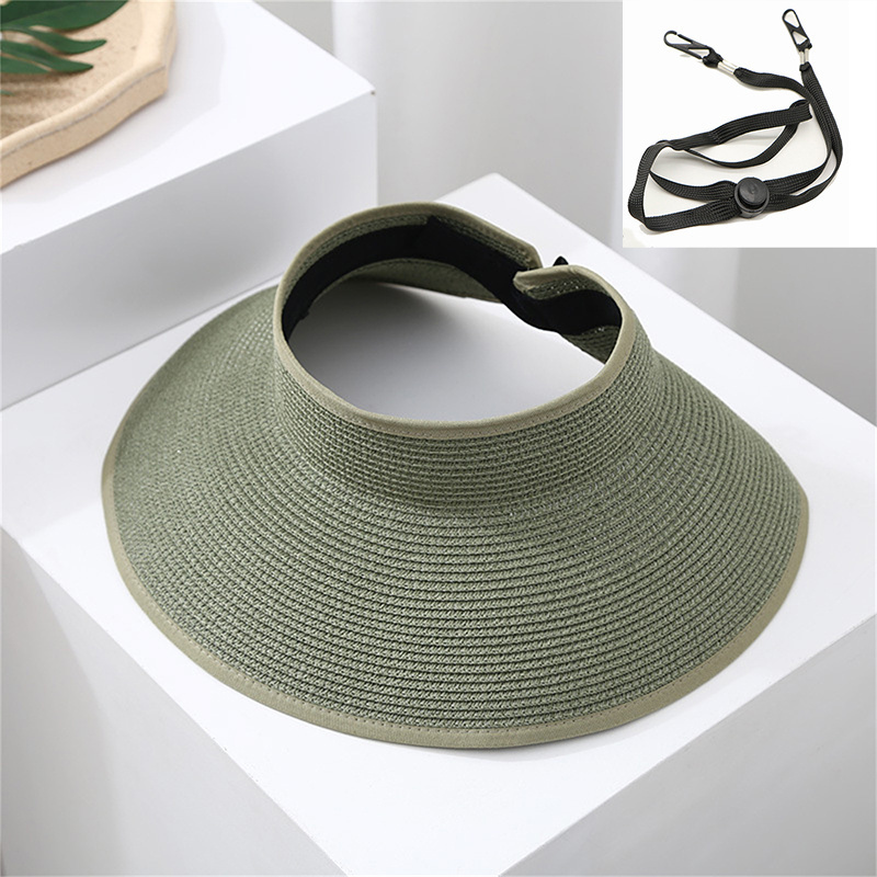 Wholesale New Style Design Summer Foldable Beach Travel Visor Hats Luxury Open Top Straw Hat For Women