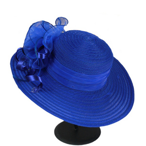 High Quality New Designer Fashion Ladies Flower Sunshade Foldable Floppy Wide Brim Elegant Church Hat