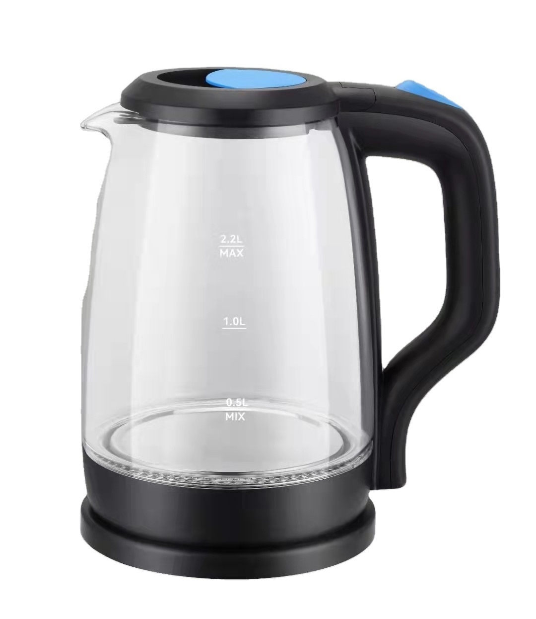 wholesale Quick Boiling Water Bottle Led blue Indicator Light 2.0L Electric Glass Tea Pot heating water kettle