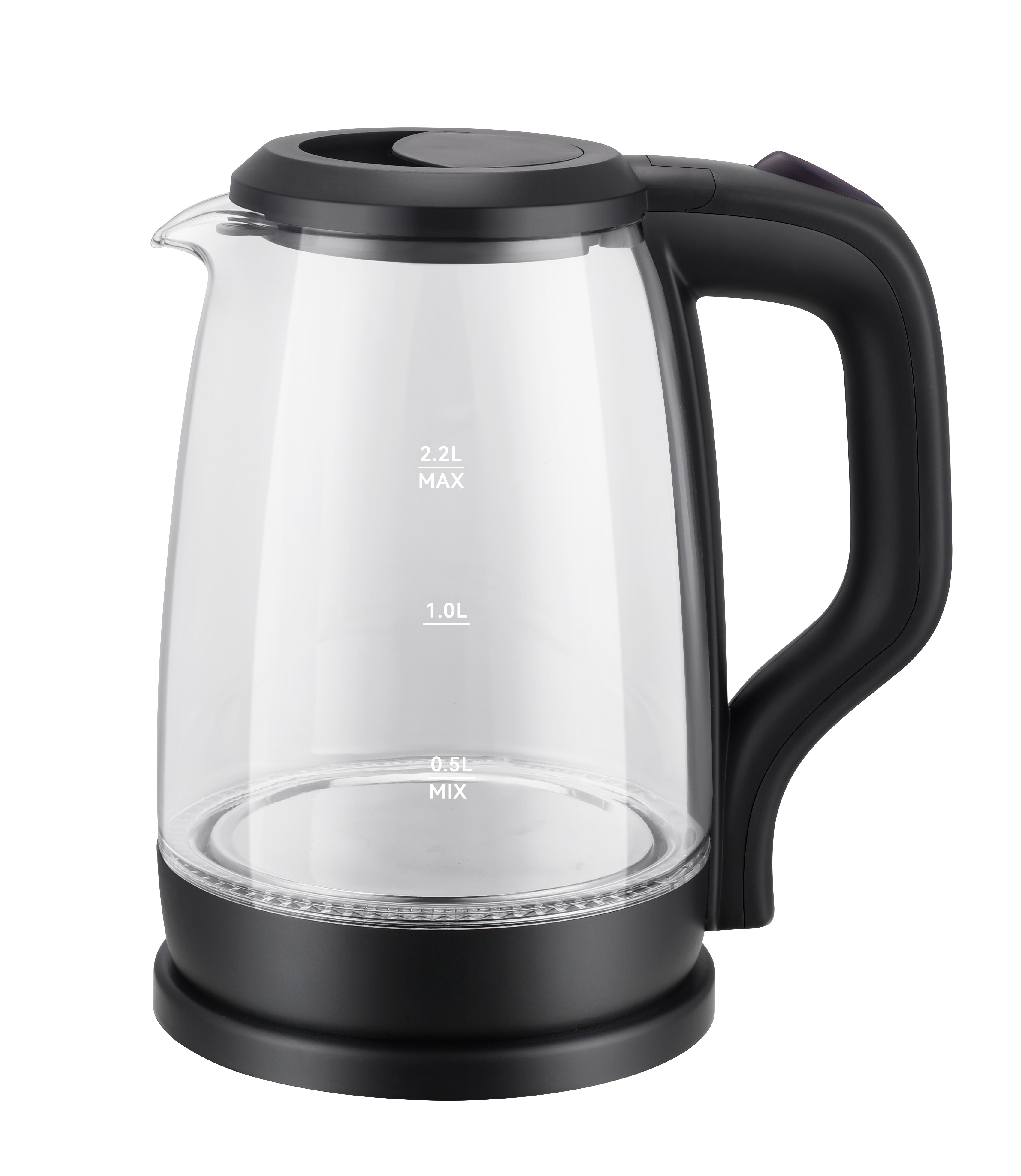 wholesale lower price Borosilicate Glass 1.8L Electric Kettle 1500W Beautiful Blue Indicator Faster Boiling