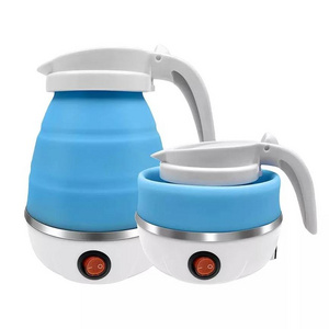 fast boiler foldable portable food grade silicone tea coffee pot anti-dry protection electric kettle 0.6L