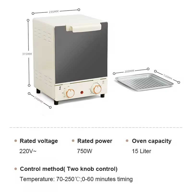 2024 Hot Sale Silver crest Home Kitchen Use 15L Multifunction Electric Oven for Bakery Oven Baking Machine Toaster