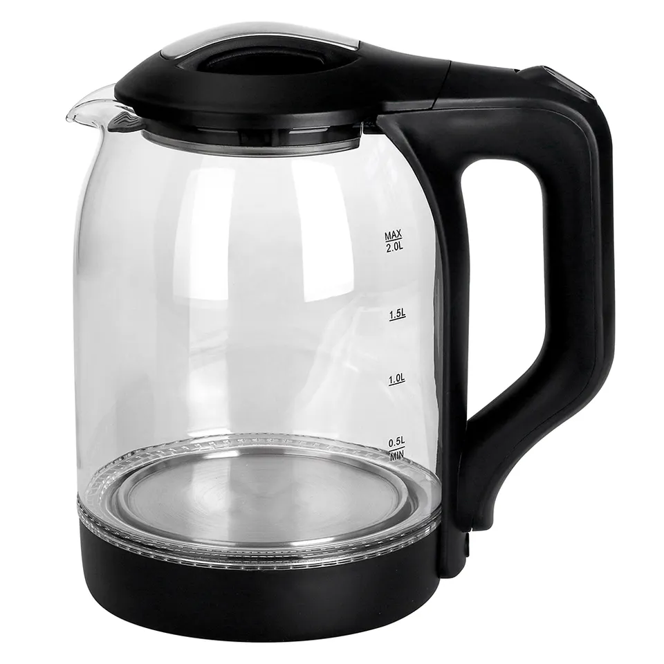 pyrex clear glass Electric Kettle 1.8L Glass Body Stainless Steel Design Electric Water Heat Kettle Glass for Home Appliance