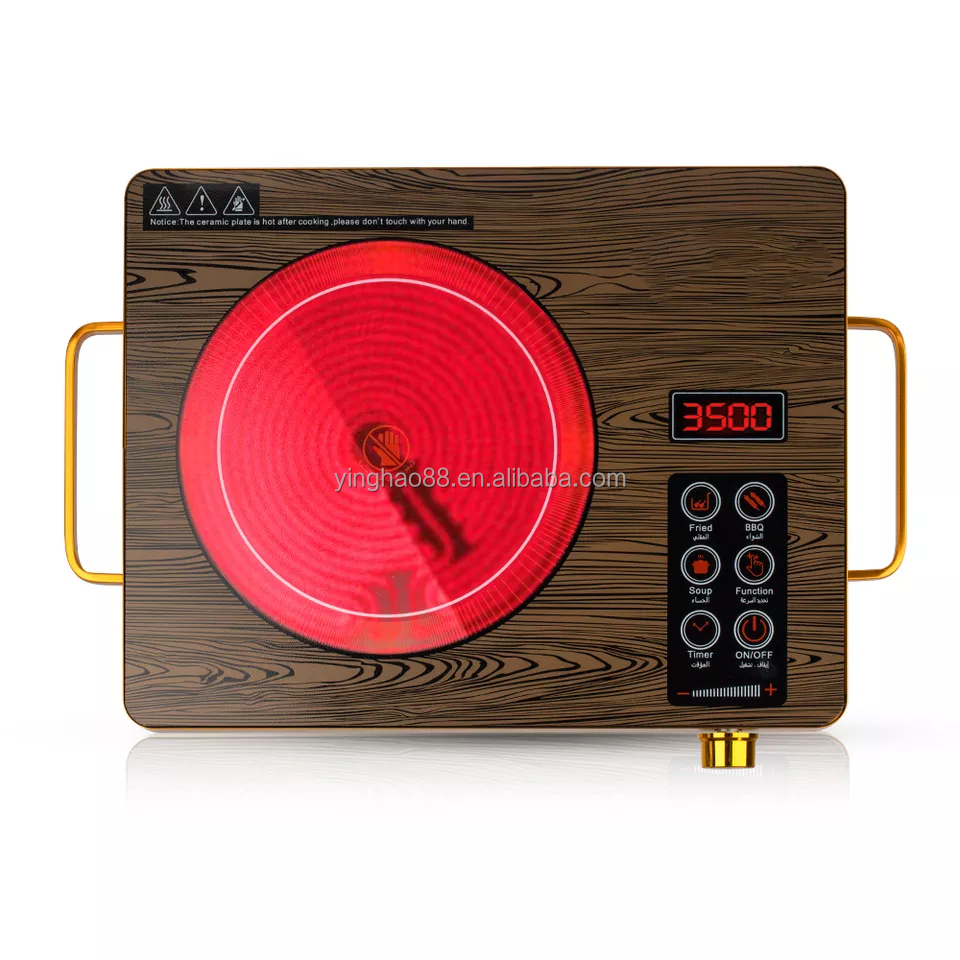 New original 2000w/220v CE Single Burner Tabletop Electric Infrared Cooktop Wok OEM Ceramic hot plate