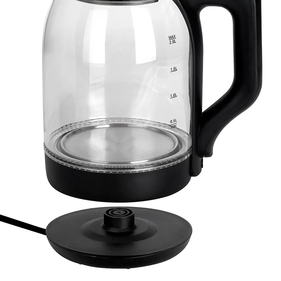 pyrex clear glass Electric Kettle 1.8L Glass Body Stainless Steel Design Electric Water Heat Kettle Glass for Home Appliance