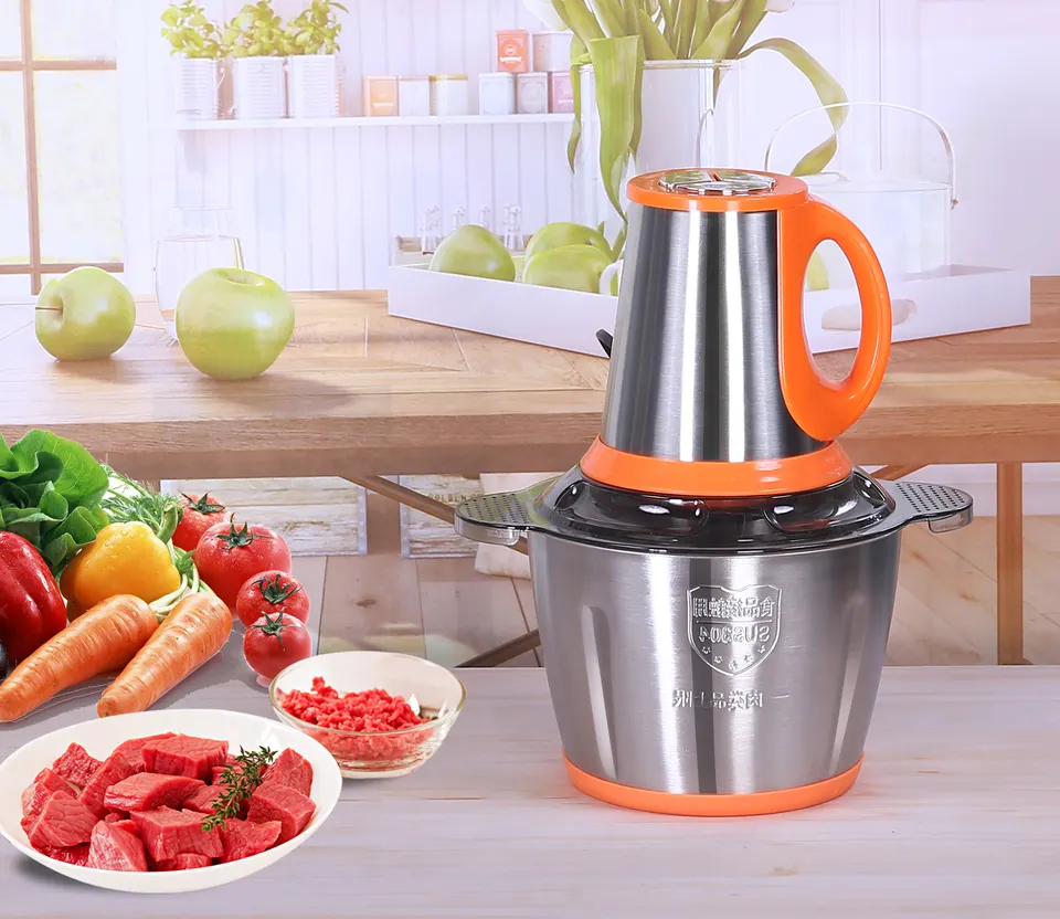 3 speed 5L Electric Chopper Meat Grinder household stainless steel multifunctional food processor