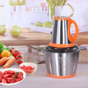 3 speed 5L Electric Chopper Meat Grinder household stainless steel multifunctional food processor