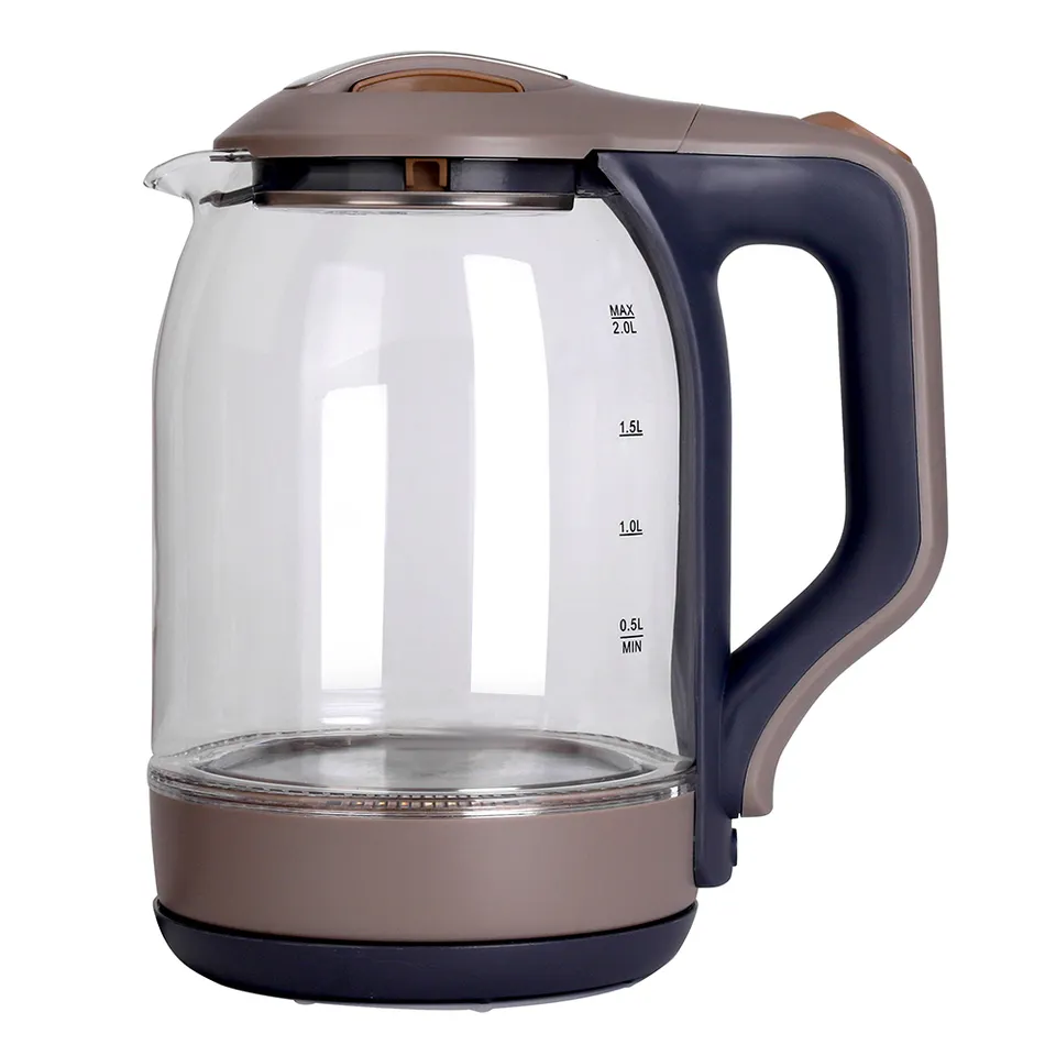 wholesale lower price Borosilicate Glass 1.8L Electric Kettle 1500W Beautiful Blue Indicator Faster Boiling