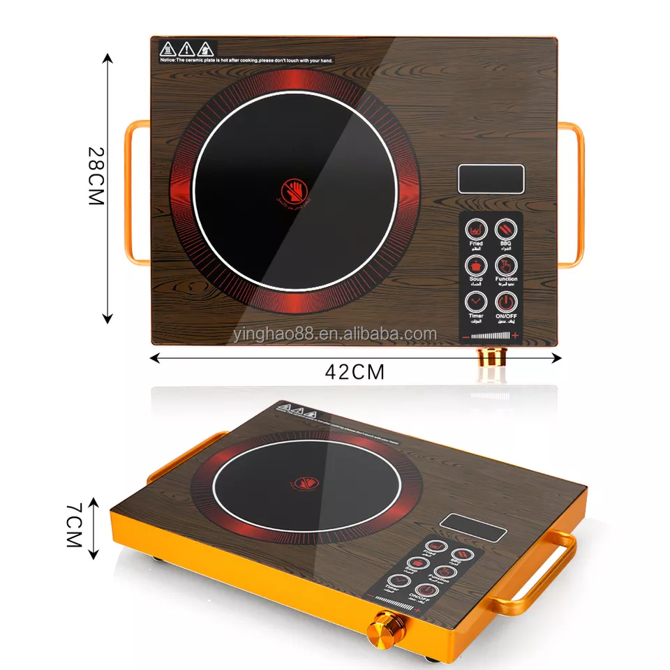 New original 2000w/220v CE Single Burner Tabletop Electric Infrared Cooktop Wok OEM Ceramic hot plate