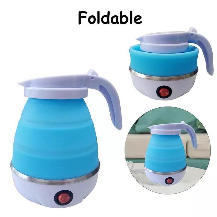 fast boiler foldable portable food grade silicone tea coffee pot anti-dry protection electric kettle 0.6L