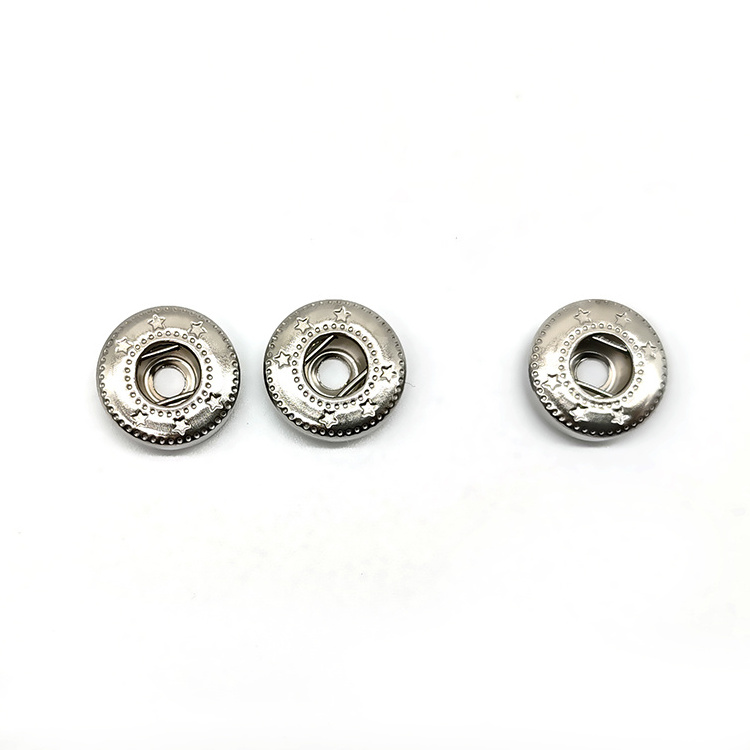 High Quality Garment Accessories Custom Silver Metal Press Snap Button Bump Buckle Snap Buckle Blouse Button