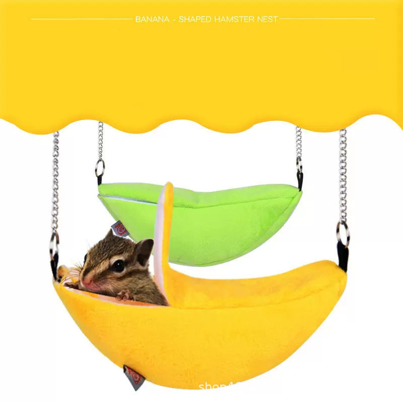 Hamster cotton nest pet winter warm nest hanging swing bed Banana bedroom nest Moon boat cabin