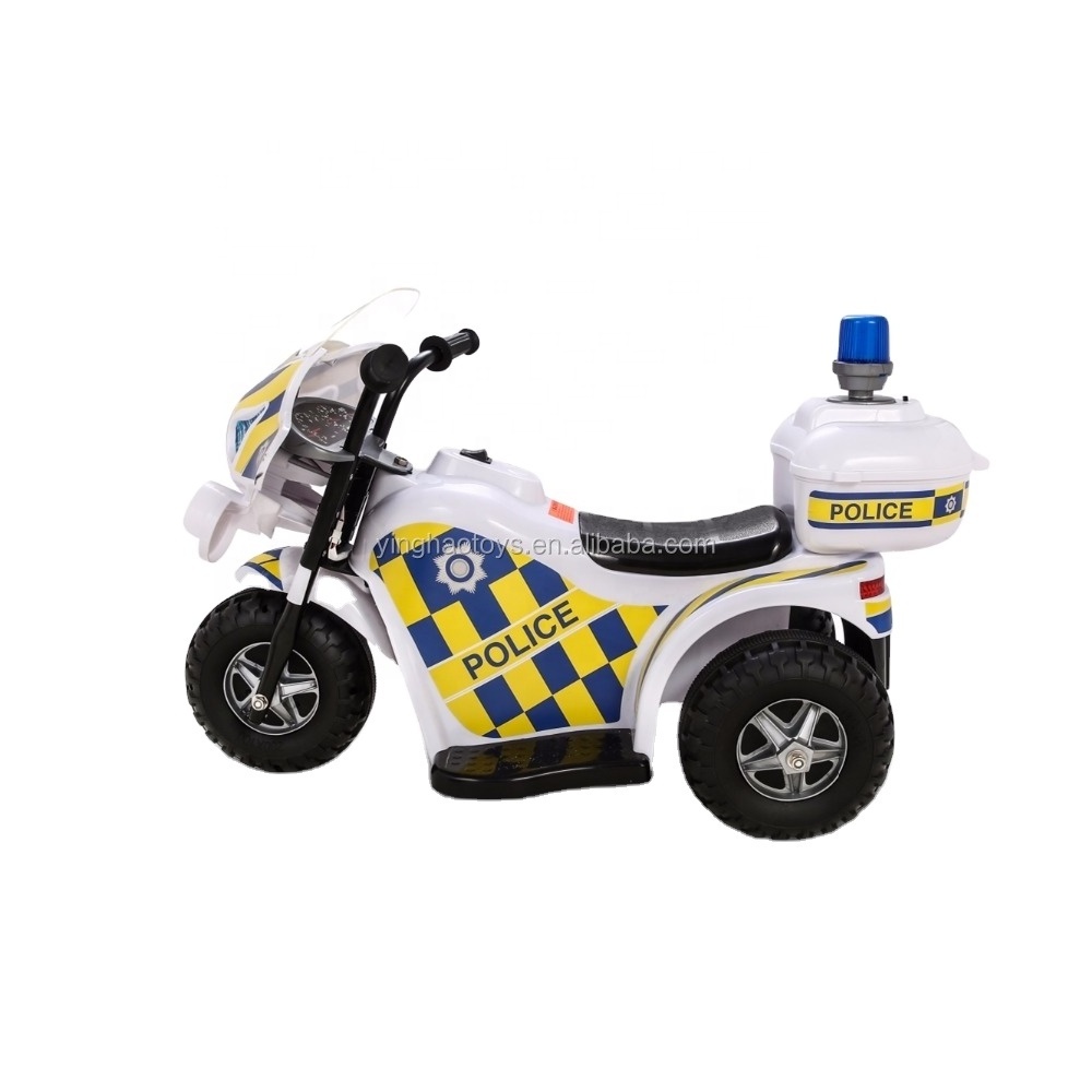 Electric Ride On Bike Kids Toy Police Motorcycle with Alarm Lamp