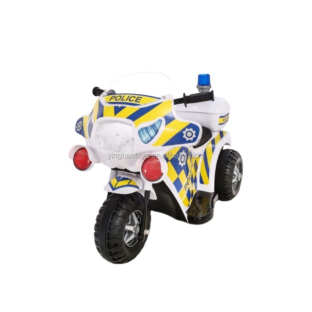 Electric Ride On Bike Kids Toy Police Motorcycle with Alarm Lamp