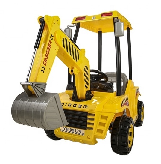 12V Battery Powered R/C Kids Ride On Excavator Truck With Front Loader Digger Children Ride on Toy Car