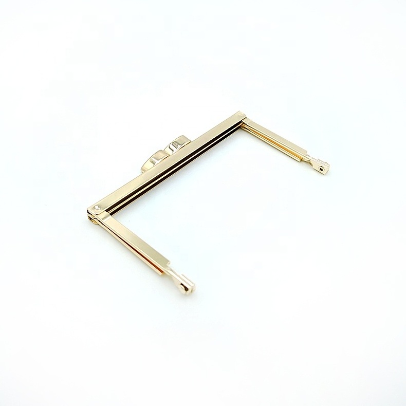 Metal Purse Frame Kiss Lock For Wallet Bag Bag Parts Square Golden Handbag Hardware Clutch Frame Metal Purse Handbag