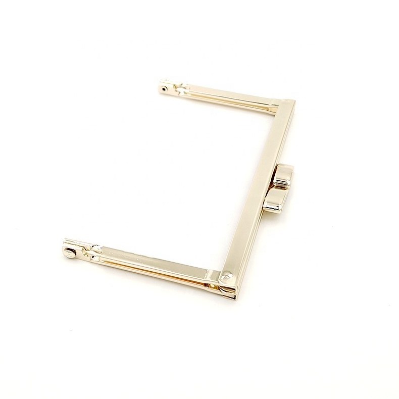 Metal Purse Frame Kiss Lock For Wallet Bag Bag Parts Square Golden Handbag Hardware Clutch Frame Metal Purse Handbag