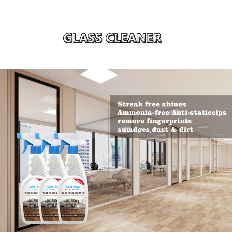 Powerful Dust Stains Removal Spray Glass Window Cleaner Liquid Spray Crystal Clear No Grease High Luster Household Glass Cleaner