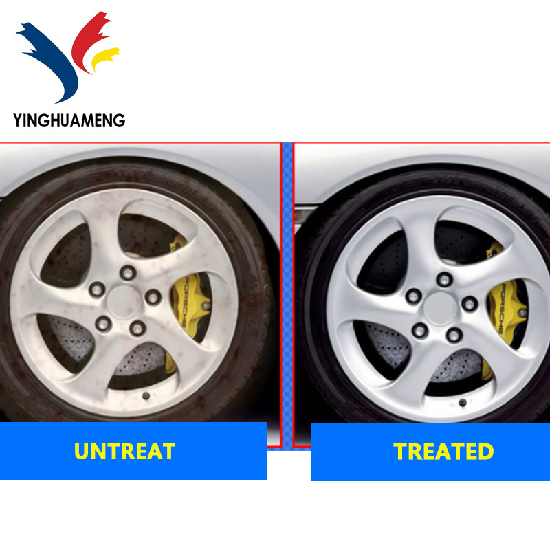 Wheel cleaner, for all wheels, provides an easy and effective way to safely clean wheels