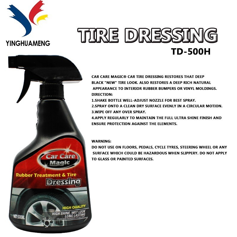 2021 Hot Sell Car Care Products Tire Shine Polish Spray Black Wet Tire Dressing Spray