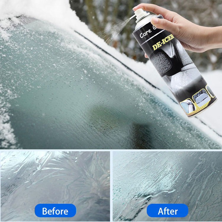 Auto winter snow remover dry ice cleaner de-icer remover spray clean off car window windshield windscreen glass