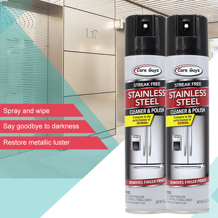 Stainless Steel Cleaner & Polish Aerosol Spray , Removes Fingerprints Residue Water Marks and Grease From Appliances