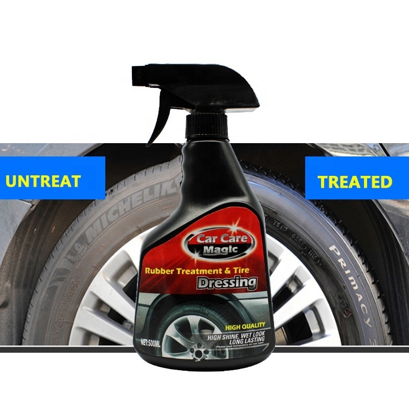 High quality 500ml rubber treatment tyre dressing high shine wet look long lasting clean and protect